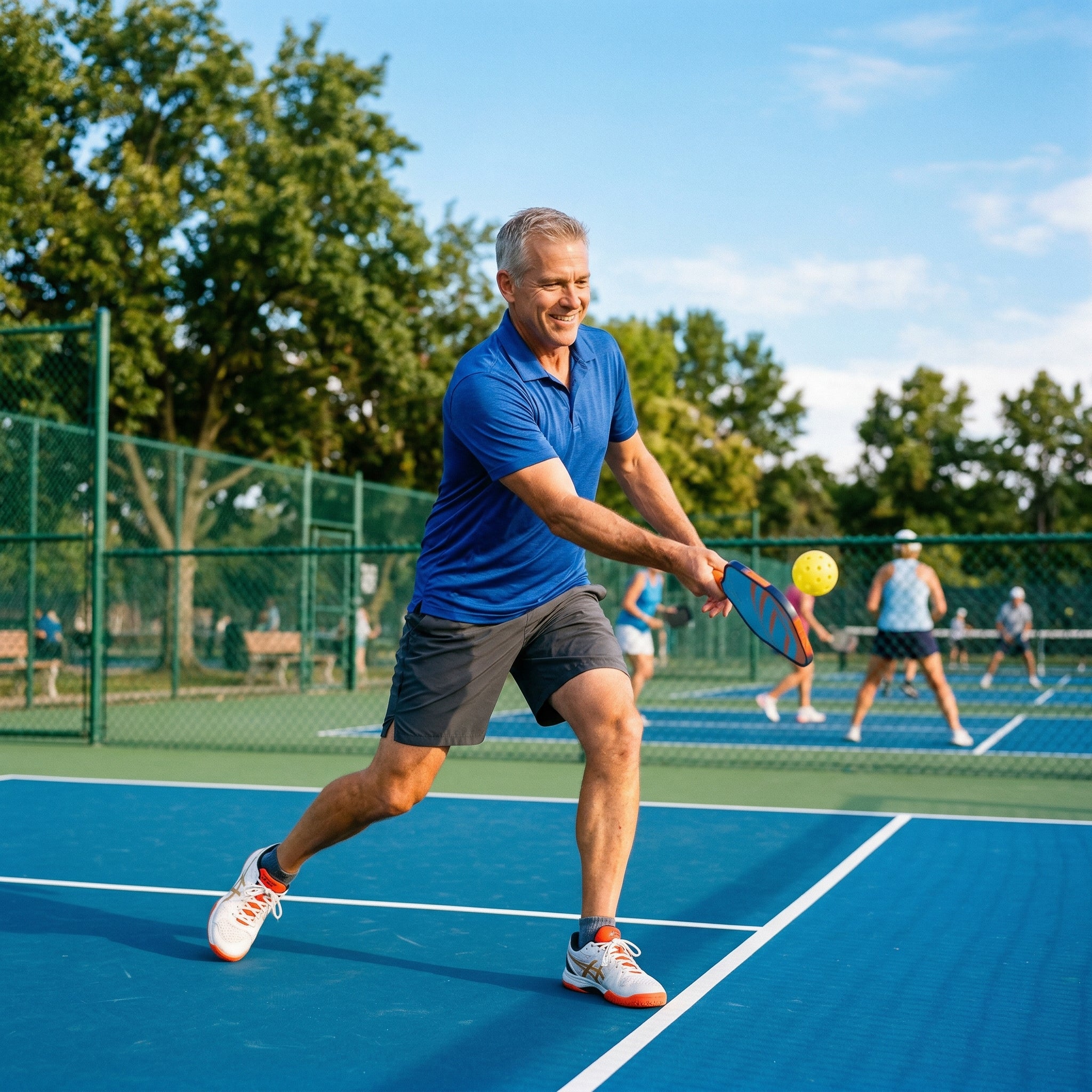 Man playing pickleball fully recovered